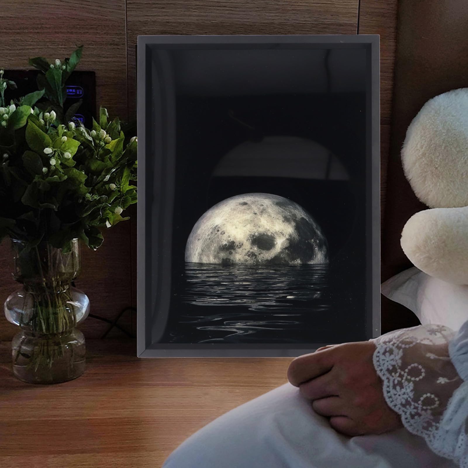 Cassa Bluetooth Luce Notturna con Design Quadro Artistico, Bagliore | Lampada con altoparlante wireless BT, alimentata tramite USB, per camera da letto, regalo romantico per uomini e donne