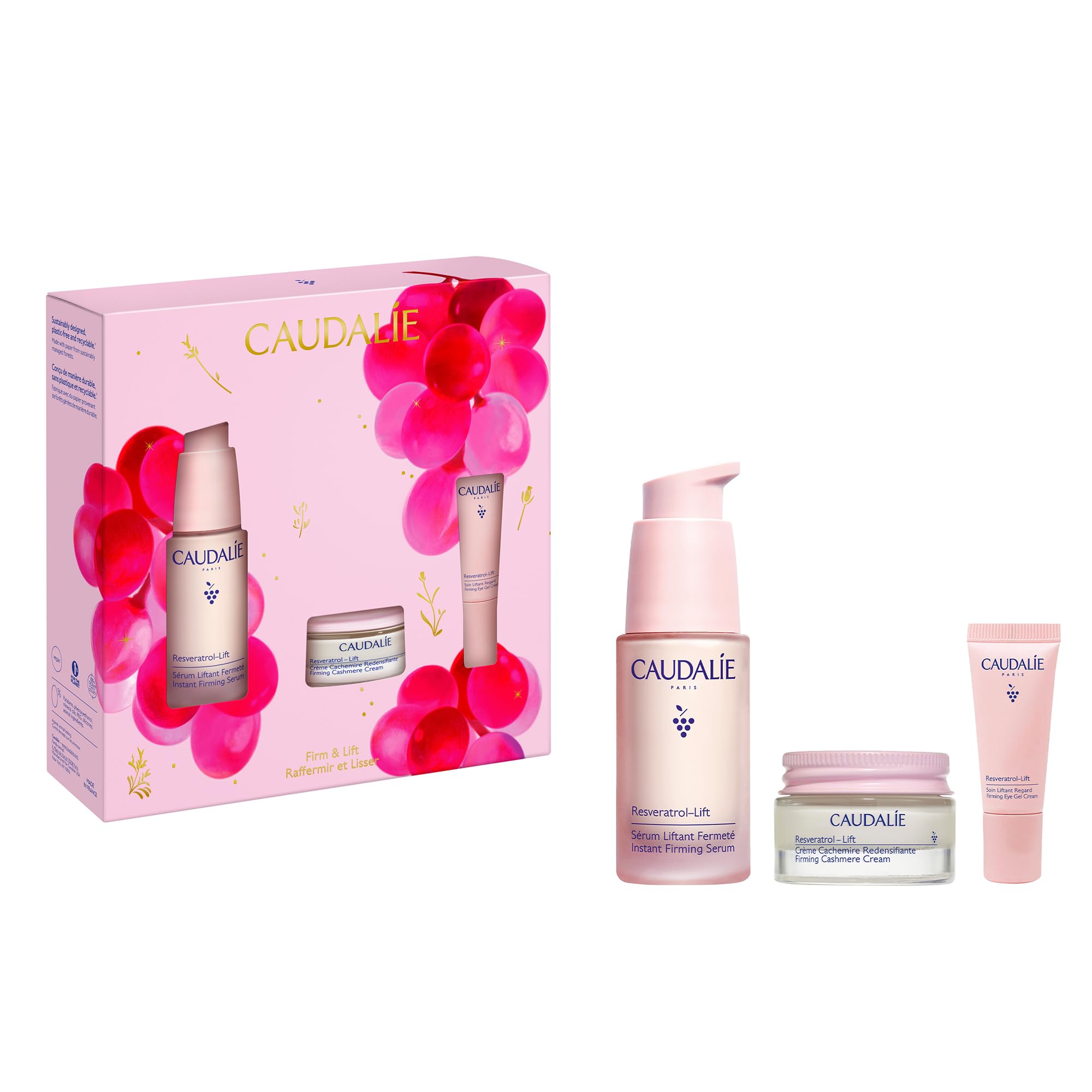 Caudalie Resveratrol-Lift Lift & Firm Essentials Skin Care Gift Set with Full-Size Resveratrol-Lift Serum + 2 Free Travel-Size Products ($126 Value)