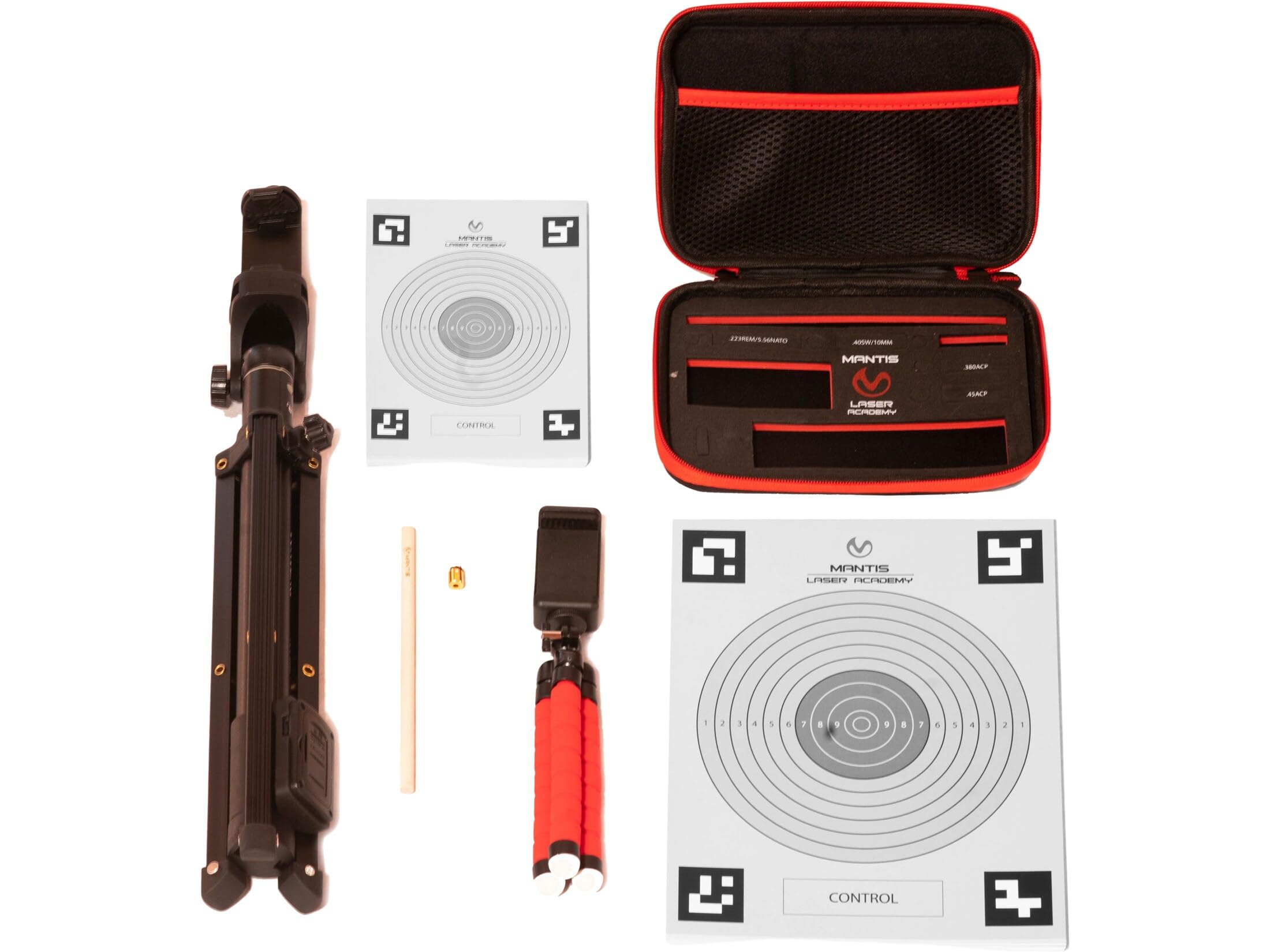 Mantis Laser Academy Training Kit for 9mm, 45 ACP, 380 ACP, 40 S&W | Dry Fire System for Target Practice | Free App, No Subscription | Includes Training Cartridge