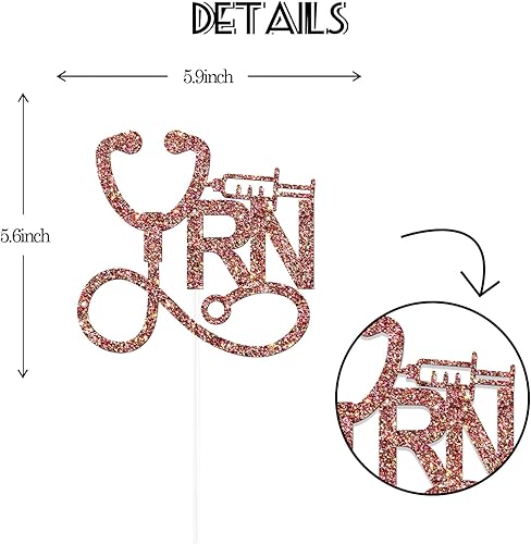 Miniatura 2 de Congrats RN - Decoración para tartas, graduación de enfermería, enfermería, escuela de medicina, decoraciones de fiesta de graduación con purpurina