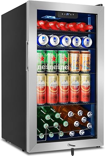 Miniatura 24 de Refrigerador de vino y bebidas, enfriador de bebidas de 24 pulgadas, doble zona con puerta de vidrio, refrigerador de bebidas debajo del mostrador