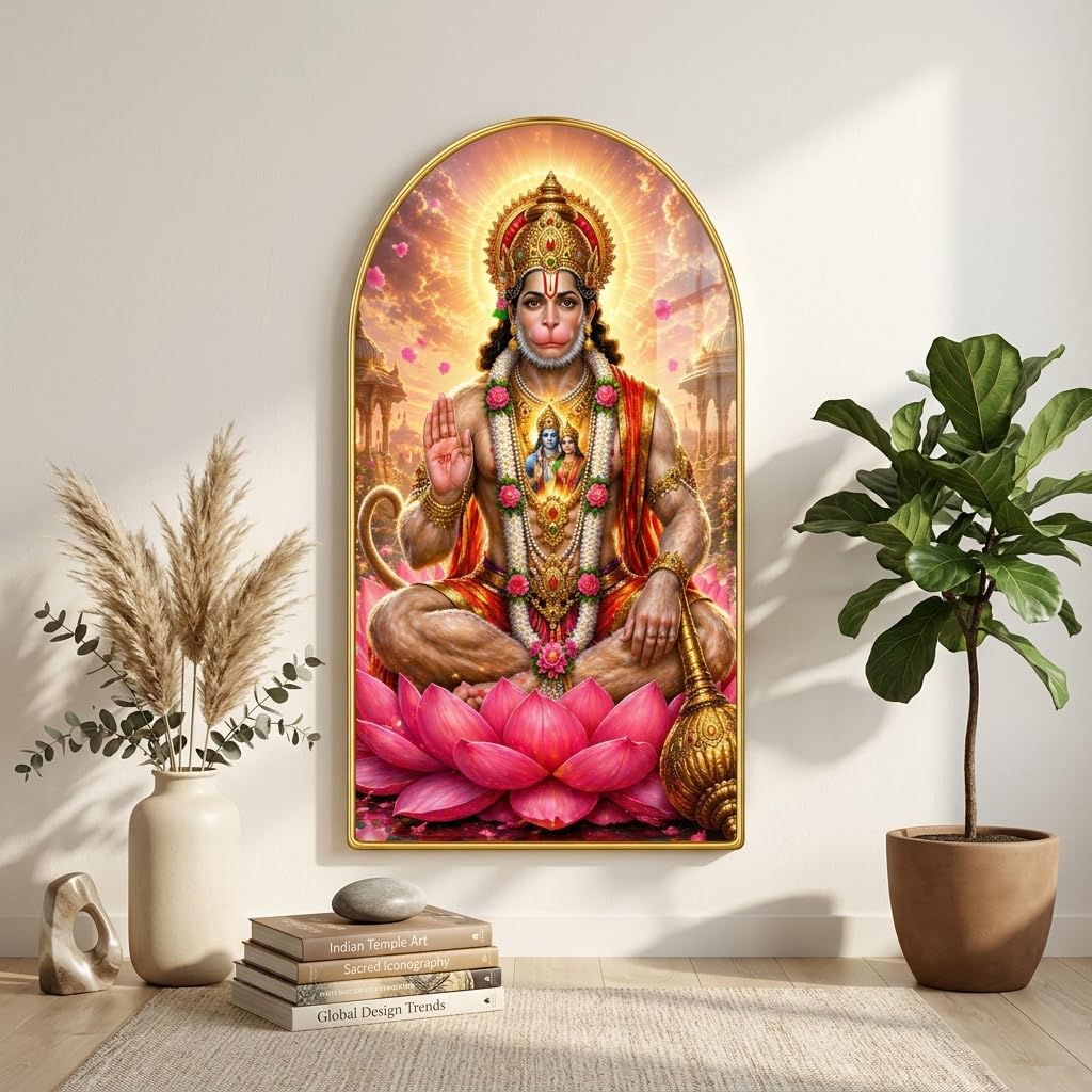 Radha Krishna Wall Painting - Golden Frame -8