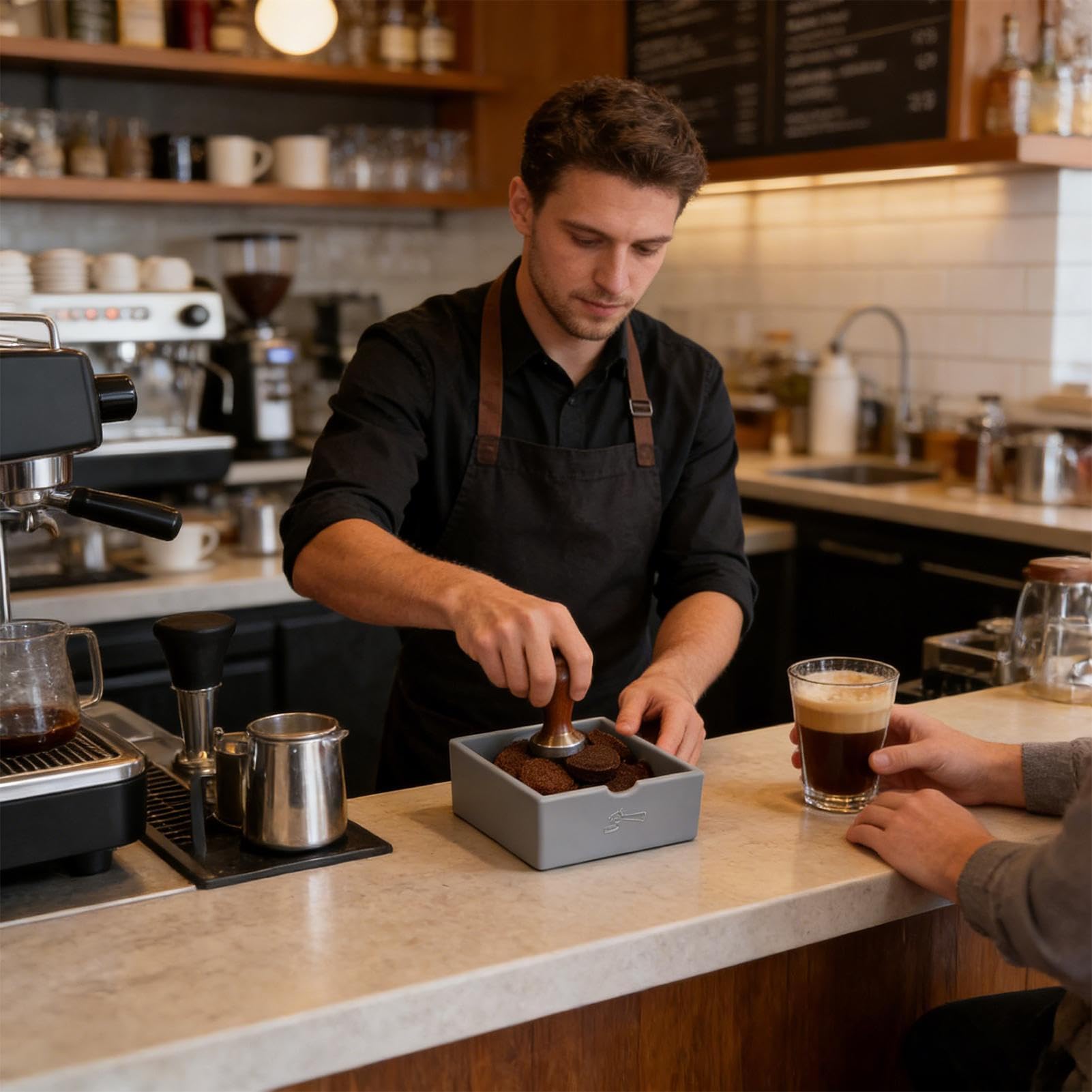 Espresso-Kaffeesatz-Behälter, 1,5 l, Kaffee-Abfall, Küche und Büro, Kaffee-Zubehör, Arbeitsplatte, Kaffeekapselhalter
