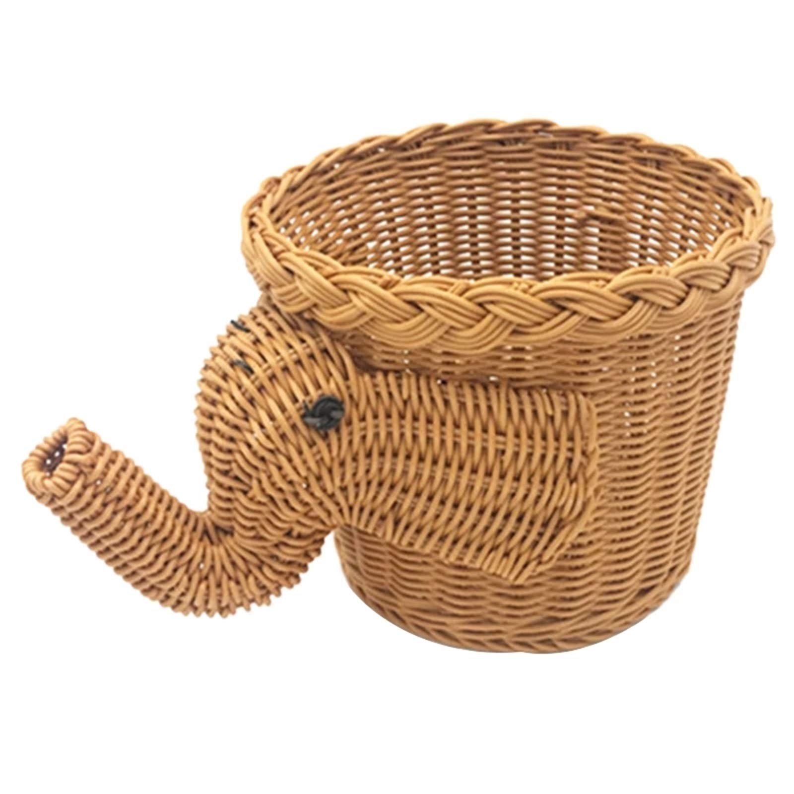 Wlrdpupje Brown Picnic Basket Handmade Bamboo Woven Wicker Food Bread Camping Picnic Basket For Picnic Camping Outdoor