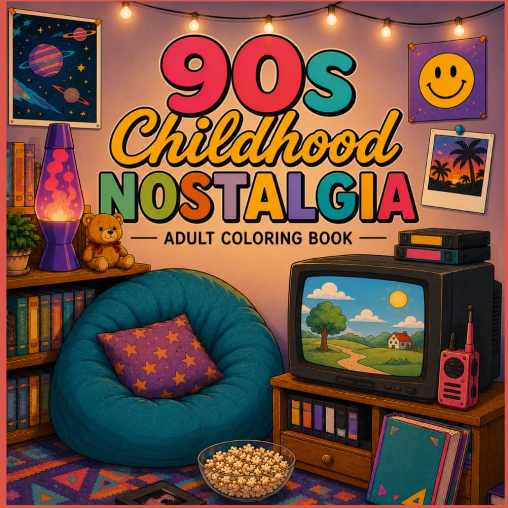 90s Childhood Nostalgia: An Adult Coloring Book Filled With Cozy Childhood Memories And Simpler Times
