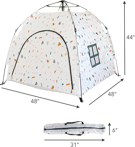Miniatura 6 de Tienda de campaña emergente para niños, no requiere instalación, color neutro, 4 x 4 x 4 pies (gris claro)