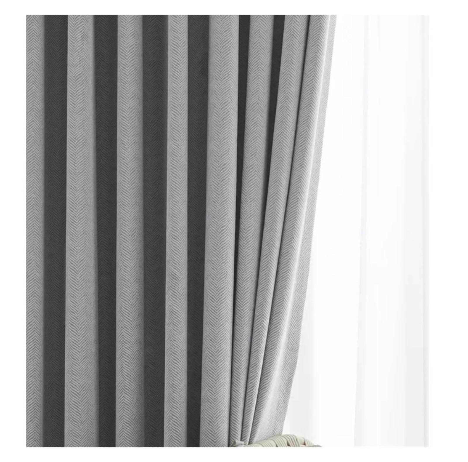 Leinenvorhänge Verdickter Vorhangstoff, einfarbig, for Schlafzimmer, Wohnzimmer, vollständiger Verdunkelungsvorhang, Sonnenschutz, Baumwolle, Leinen(Color 2,Rod_W100CM)