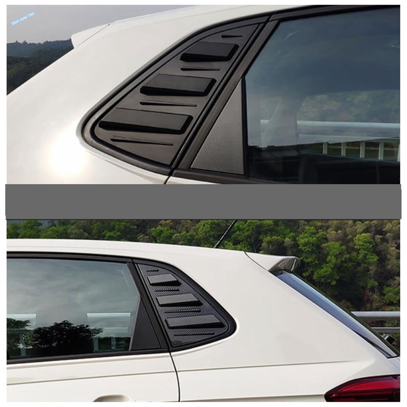 Alerón del Coche Persiana Lateral de persiana Ventana Trasera Coche, Accesorios embellecedores Cubierta ventilación para VW para Polo 2019 2020 2021 2022 2023(Carbon Texture)
