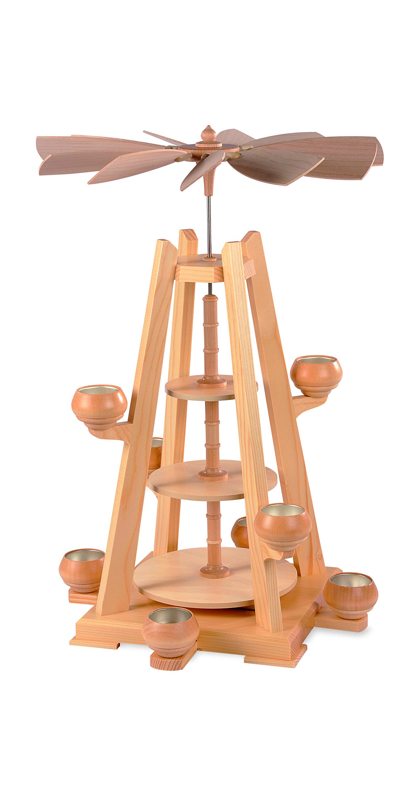 Buy German christmas pyramid, 3tier, height 55 cm / 22 inch, natural