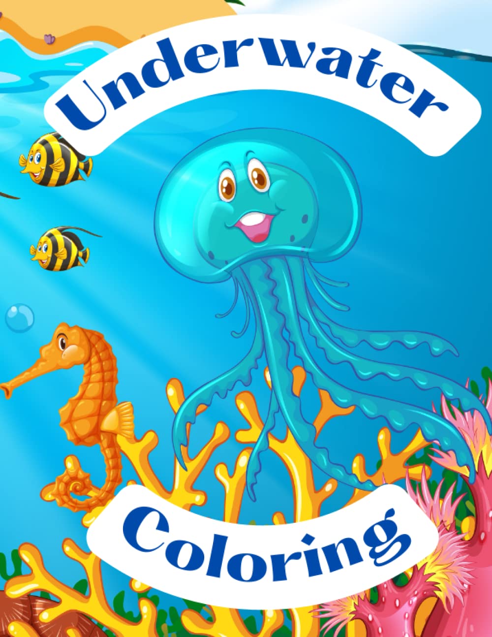 Underwater Coloring livre de coloriage lavable et indéchirable sur le thème des fonds marins