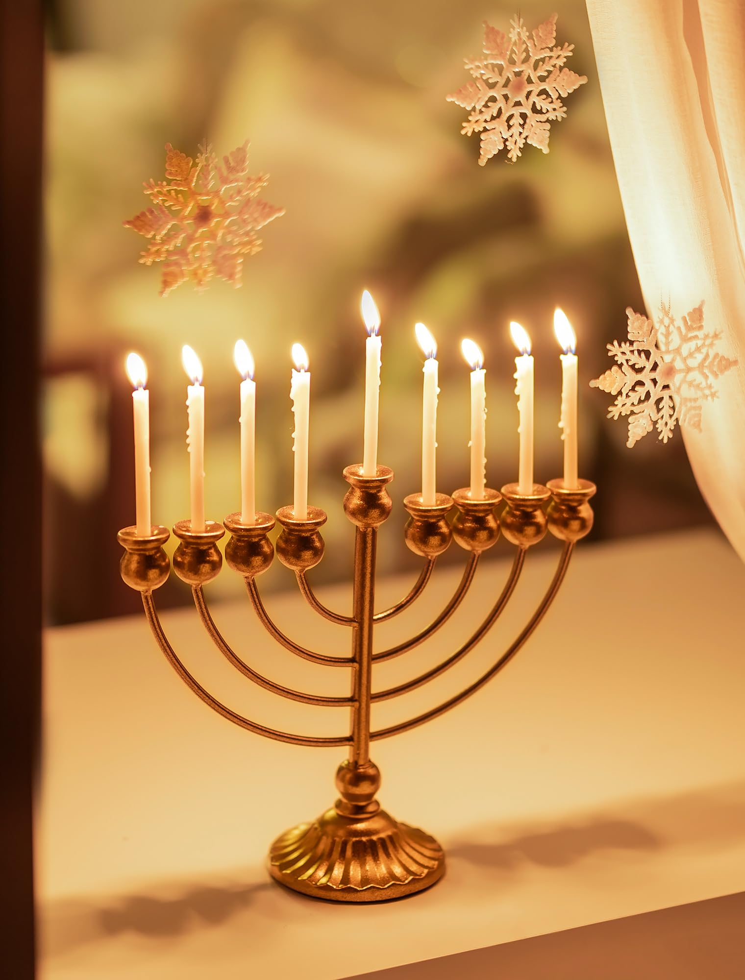 Amazon.co.jp: Sziqiqi Menorah 9 ハヌカ用枝:ゴールドメノラー