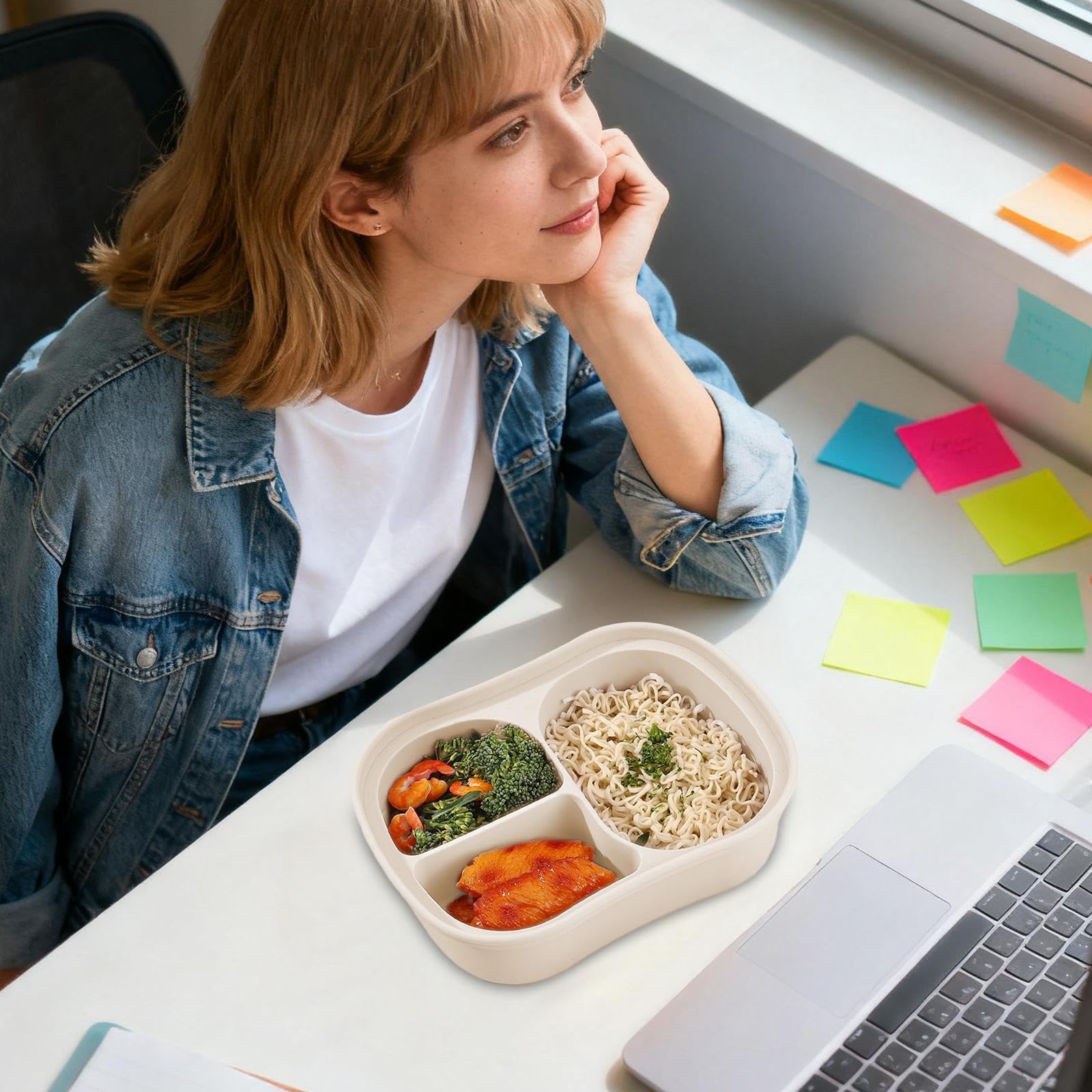 Portapranzo con 3 Scomparti – Contenitore per la Preparazione dei pasti per Scuola, Ufficio, Lavoro e Viaggi.