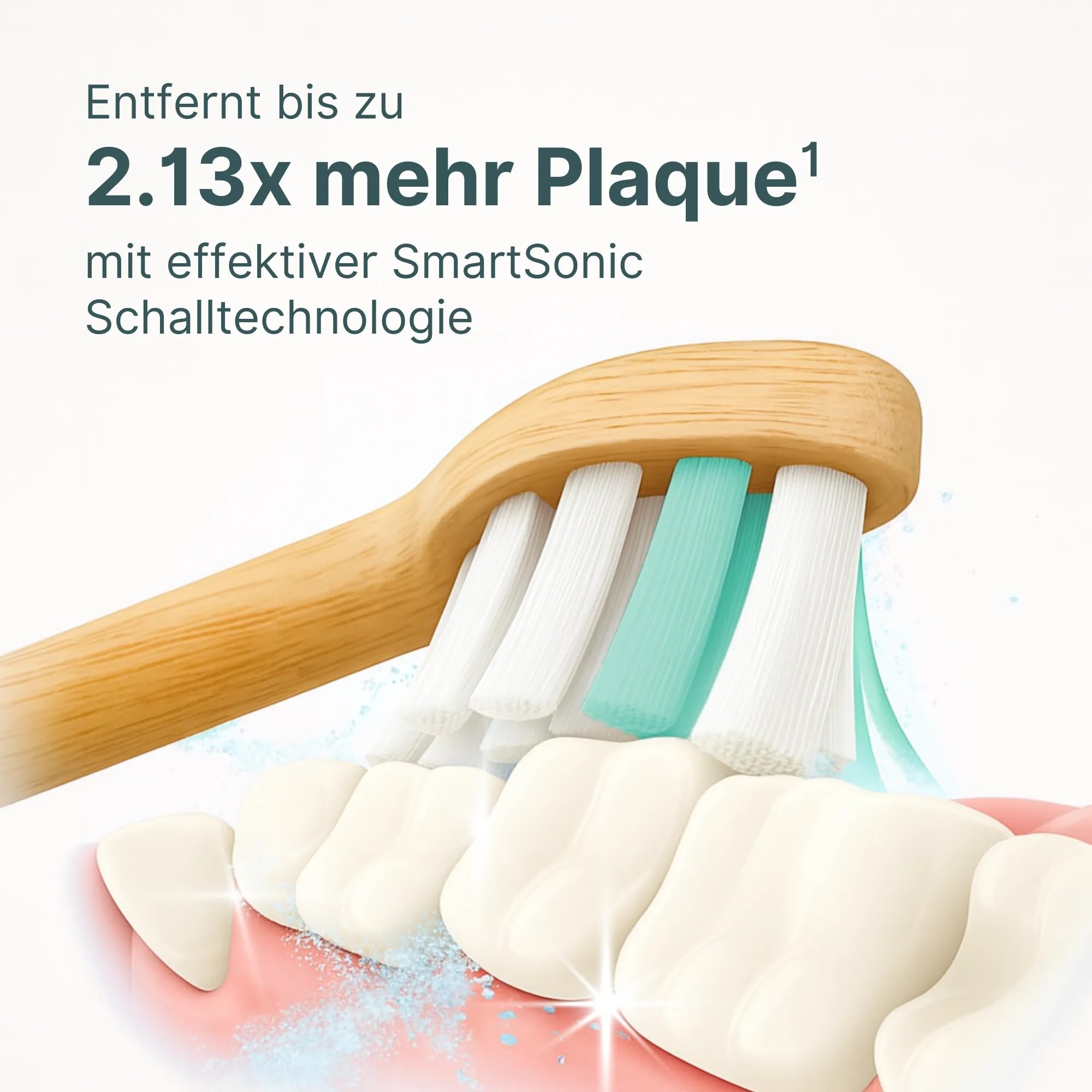 Schallzahnbürste KOA V2 Pro - elektrische Zahnbürste mit über 8 Wochen Akkulaufzeit & 5 Reinigungsmodi - inkl. Bambus-Bürstenkopf, Reiseetui & Smart-Timer - 2 Jahre Garantie - bamtoo