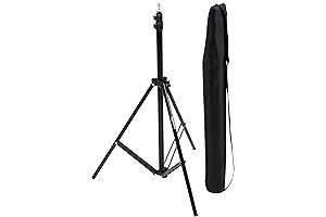 Amazon Basics Aluminum Metal Light Photography Tripod Stand with Case, Black