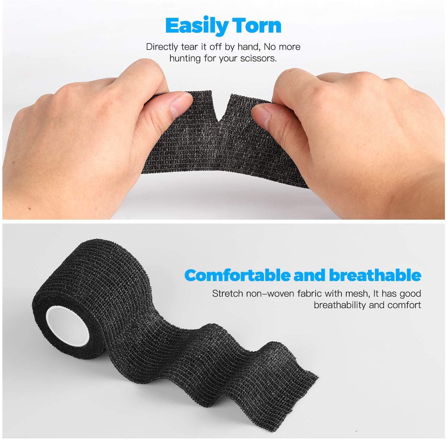 20 Pezzi 5 cm Benda Autoadesiva Wrap Non Tessuto, Lesioni Sportive, Polso, Distorsioni Della Caviglia e Gonfiore-Fluorescenza Arancione, 4,5 m di Lunghezza