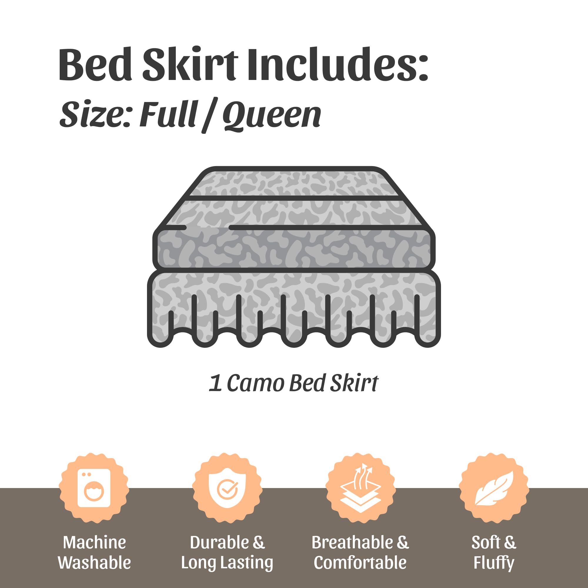 Regal Comfort Orange Queen 1 Piece Bed Skirt