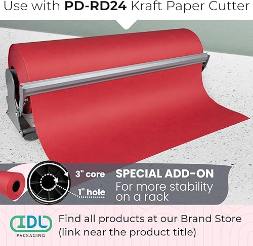 Miniatura 7 de IDL Packaging Rollo de papel kraft rojo de 24 pulgadas x 700 pies, ambos lados, resistente a la decoloración, fabricado en los Estados Unidos,