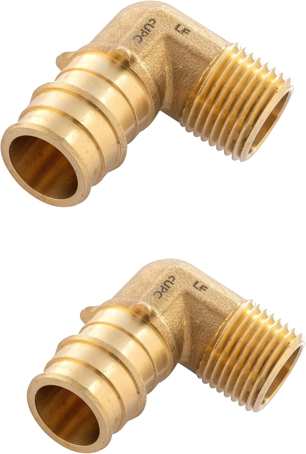 2-Pack EFIELD Pex-A Full Flow Expansion Brass Fittings 3/4 inch X 3/4 inch Male NPT Elbow, ASTM F1960 For Pex A Tubing Pipe