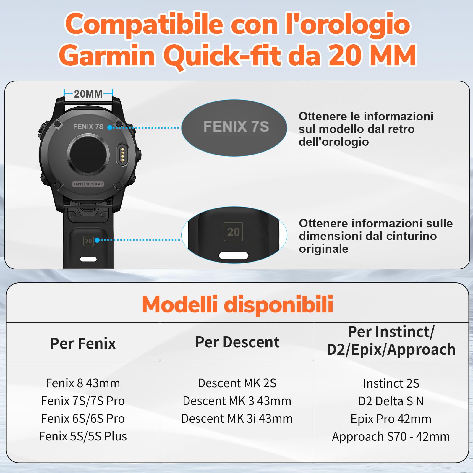 Cinturino Garmin Quickfit 20 | Confronta prezzi