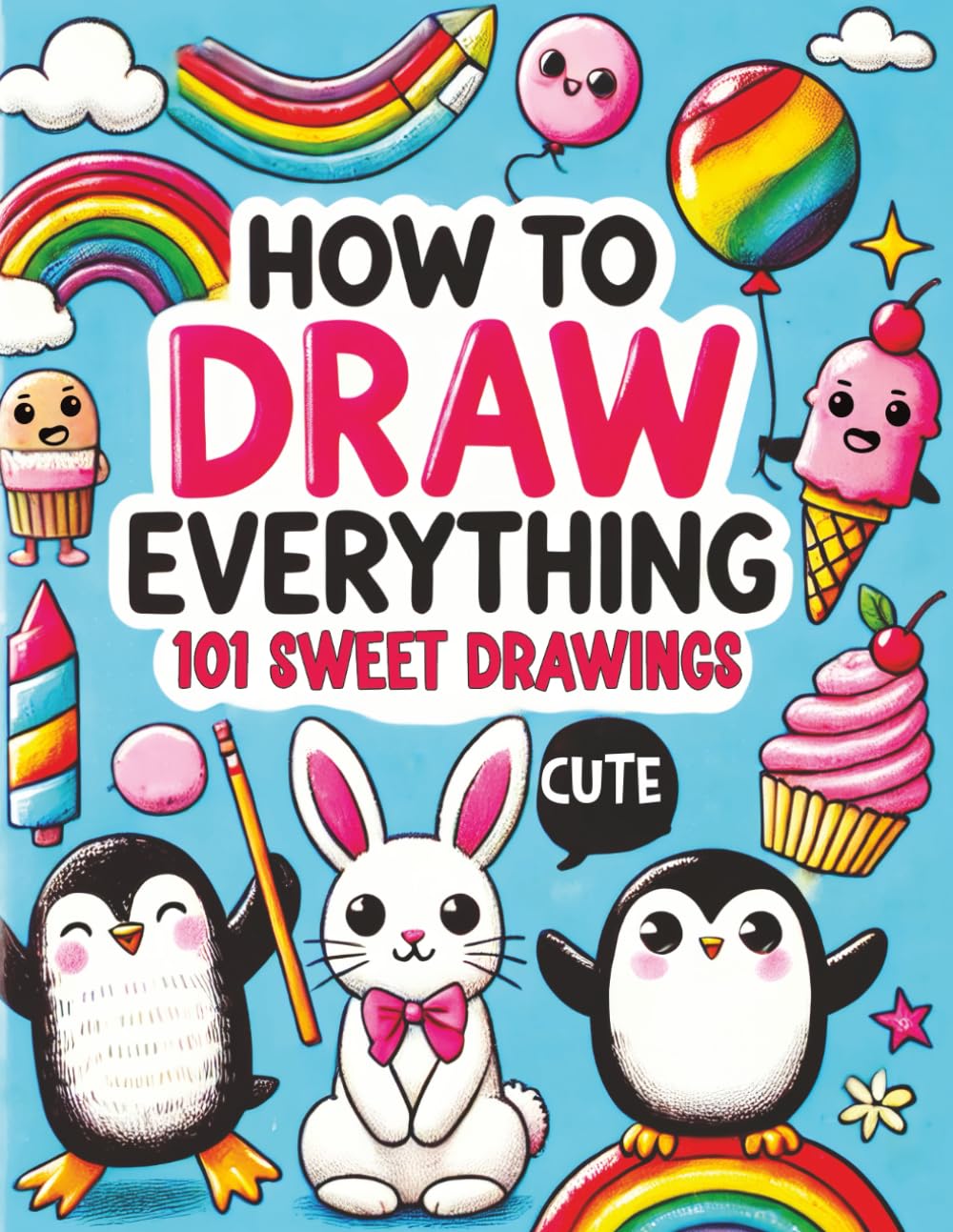 How to Draw Everything: Step by Step Drawing Guide for Kids - Over 101 Fun and Easy Ways to Learn Simple and Creative Sketches of Adorable Animals, Food, Cute Stuff and Anything Else You Can Imagine