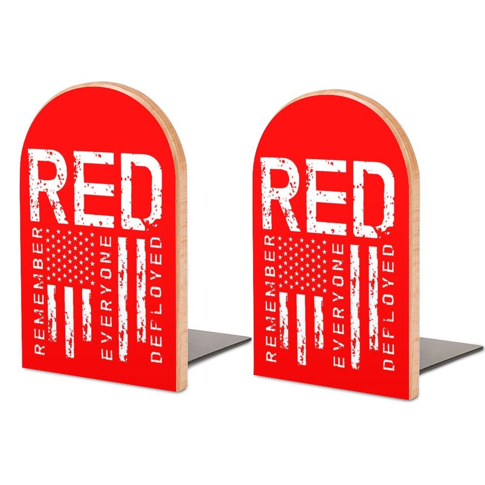 Nclqvjxzkhw Style Remember Everyone Deployed Military R.e.d Book Ends For Shelves Bookends Bookshelf Holder Stand Books Stopper Home Office Decor