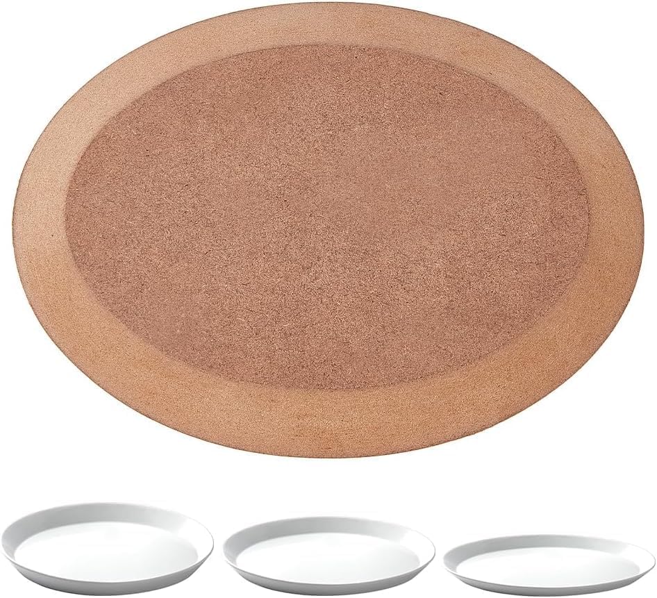 Generic Oval Pottery Tools Ceramic Plate Forming Tool Handbuilding Dish Slump Stand MDF Board, 6x4.3x0.6"