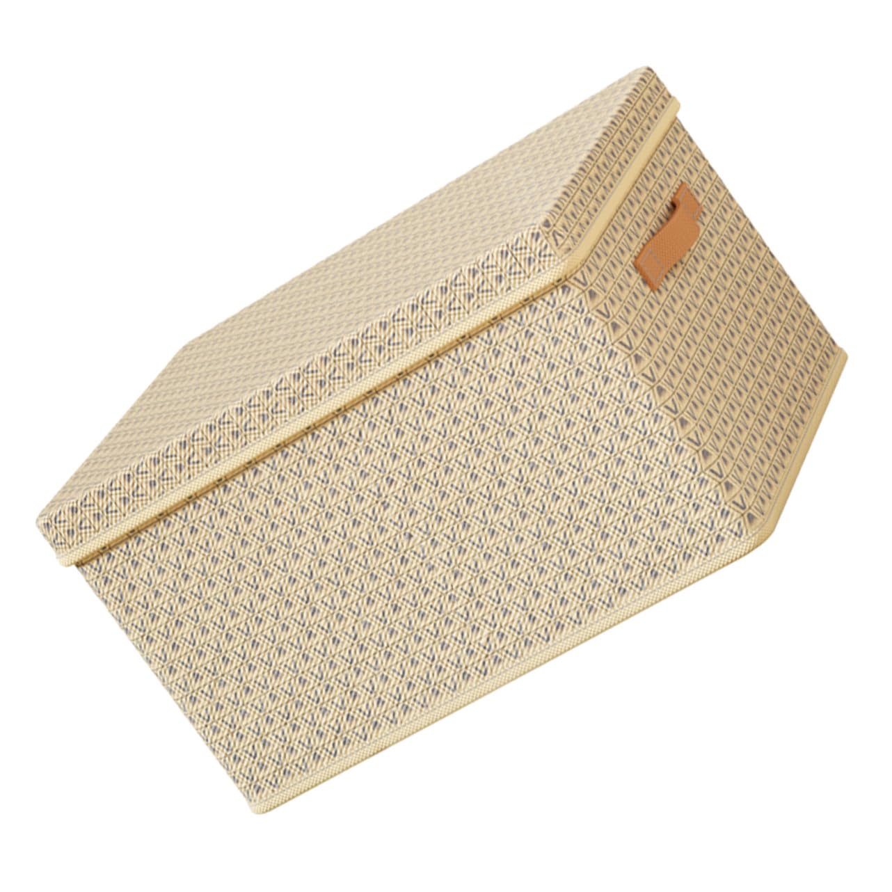 Boîte de rangement pour vêtements beige grand volume avec poignée