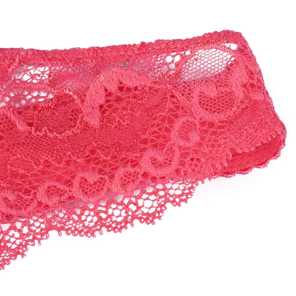 Sin marca Tanga de Encaje Sexy, algodón cómodo para Mujer, Cintura Baja, Calzoncillos Rojos (Talla: L)