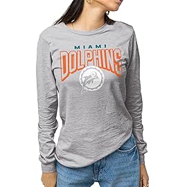 Junk Food Clothing x NFL - Miami Dolphins - Bold Logo - Unisex Adult Long Sleeve T-Shirt for Men and Women - Size Small