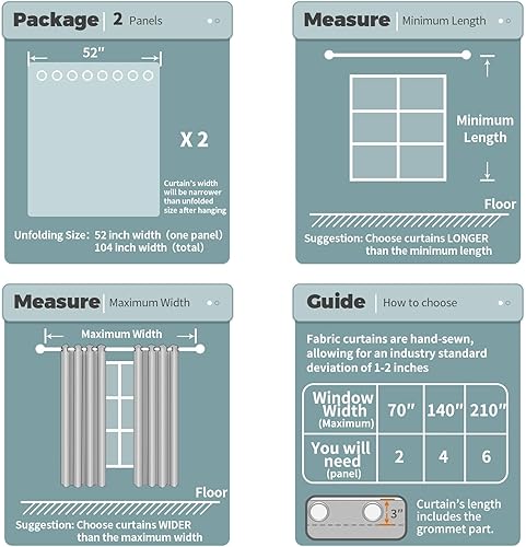 Miniatura 7 de BGment Cortinas de lino sintético natural de 84 pulgadas de largo para sala de estar, juego de 2 paneles, cortinas de arpillera con textura de