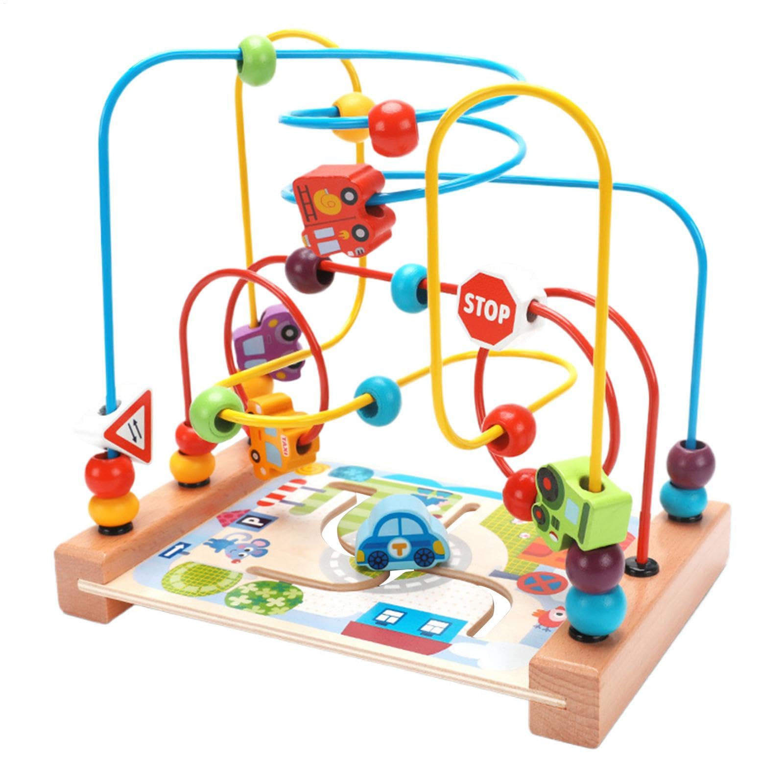 Beads Maze for Kids, Cartoon Colorful Cute Safe Maze Toy Bead Toy - Wooden Bead Toy Bead Toy Bead Lime Mining Toy for Improvement