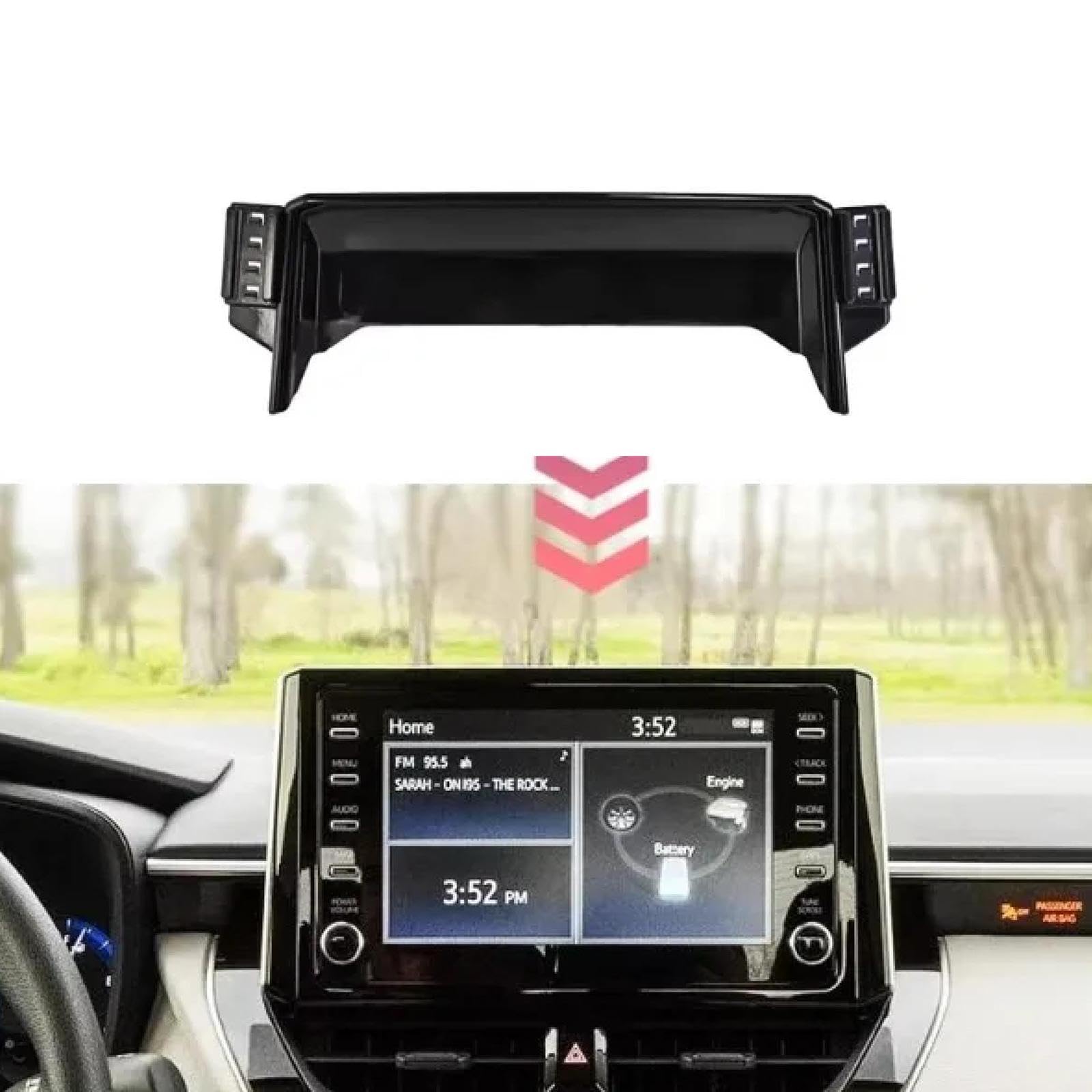 Uchwyt Samochodowy na Telefon dla Toyota Corolla 2019-2022, Podwójne podstawy samochodowe Uchwyt na telefon komórkowy Ekran Stała podstawa Stojak na nawigację GPS (podstawa i uchwyt 6)