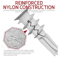 Vista 4 de Juego de 120 piezas de anclajes y tornillos autoperforantes #8 para paneles de yeso #8 x 1-1/4" - Magníficos anclajes de pared para paneles de yeso