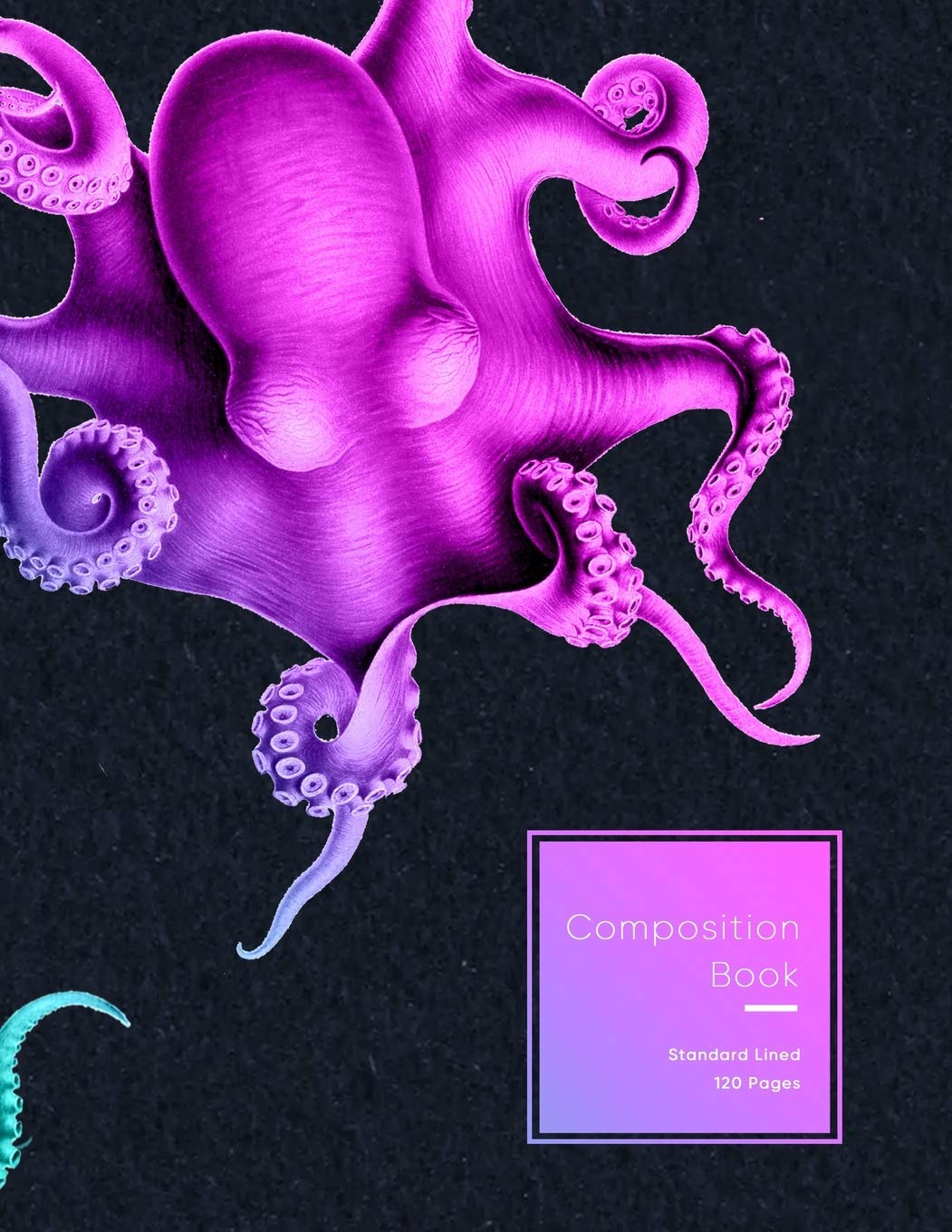 Composition Book: Pink and purple octopus college or school ruled journal book for students | Standard line size composition style exercise notebook