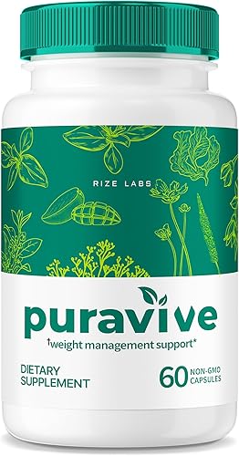 rize labs Puravive - Cápsulas de pérdida de peso, píldoras exóticas de arroz para aumentar los niveles de BAT y energía, cápsula de desintoxicación