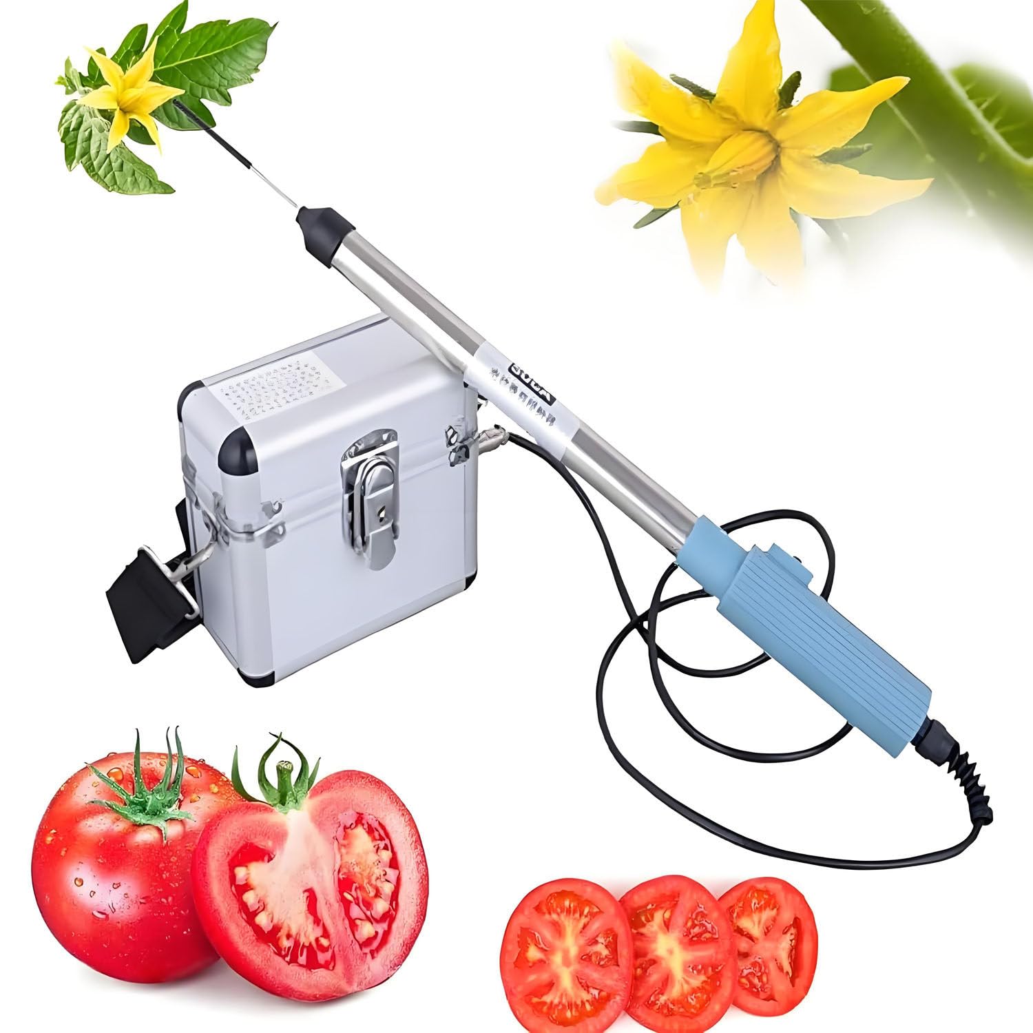 ByBoDi Mini Cordless Tomato Flower Vibrator, Tomato Plant Pollination, 4800RPM, Easy to Install, 10 Hours Standby, Pollinator for Tomatoes, Peppers, Strawberry