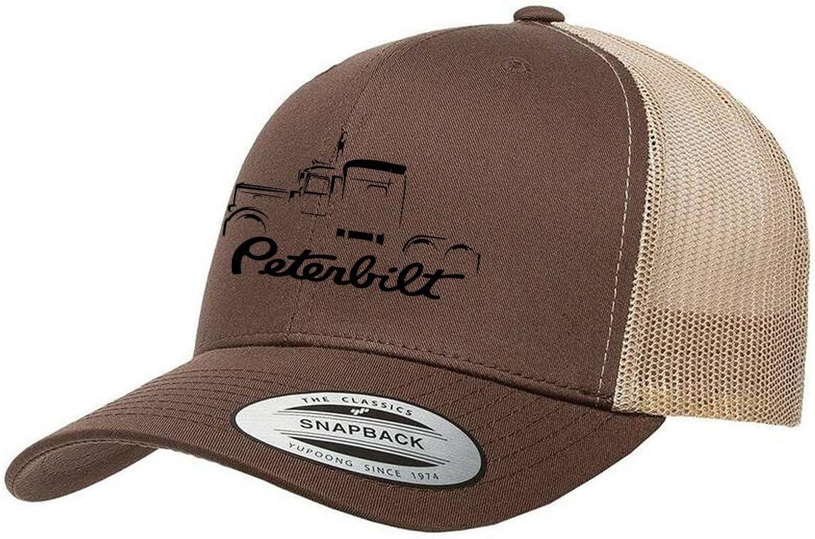 Peterbilt 389 Semi Truck Fully Embroidered YP 6606 Snapback Trucker Fitted Cap