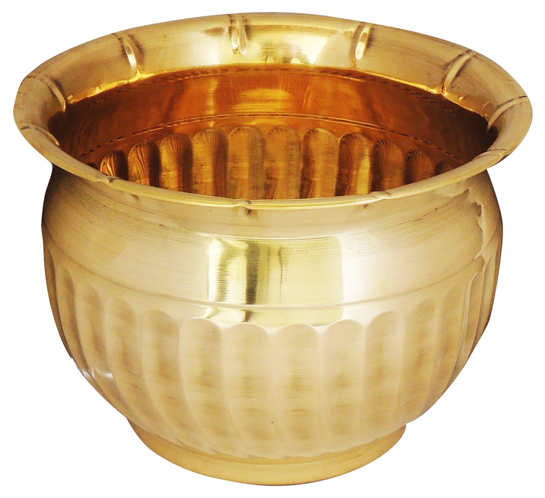 Brass Gift Center Brass Planter Pot Gamala Diameter 12 Inch Weight