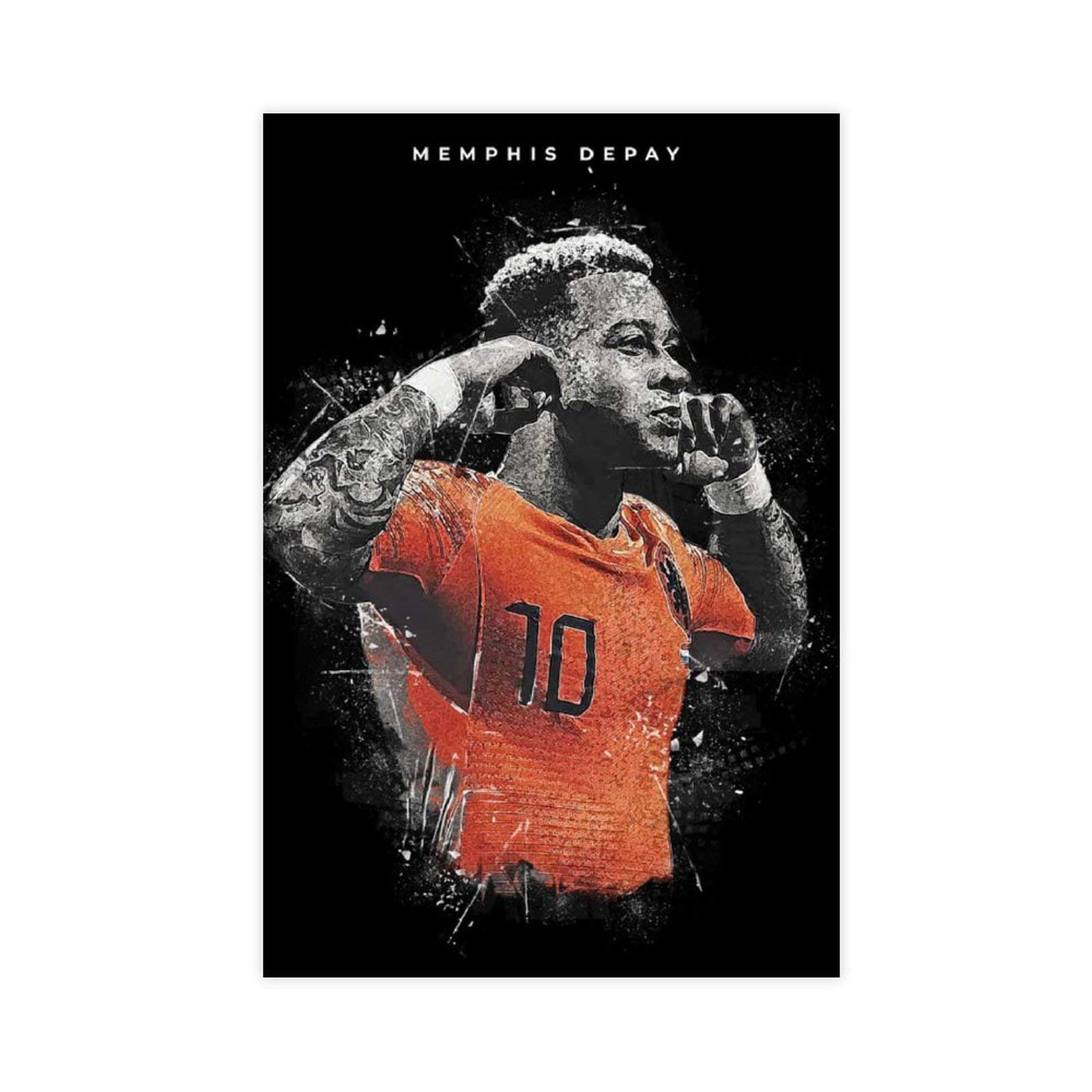 Yingxi Memphis Depay Poster Football Soccer Canvas Wall Bedroom Decor Picture Sports Landscape Offices Room Decor Gift Unframe:12×18Inch(30×45Cm)