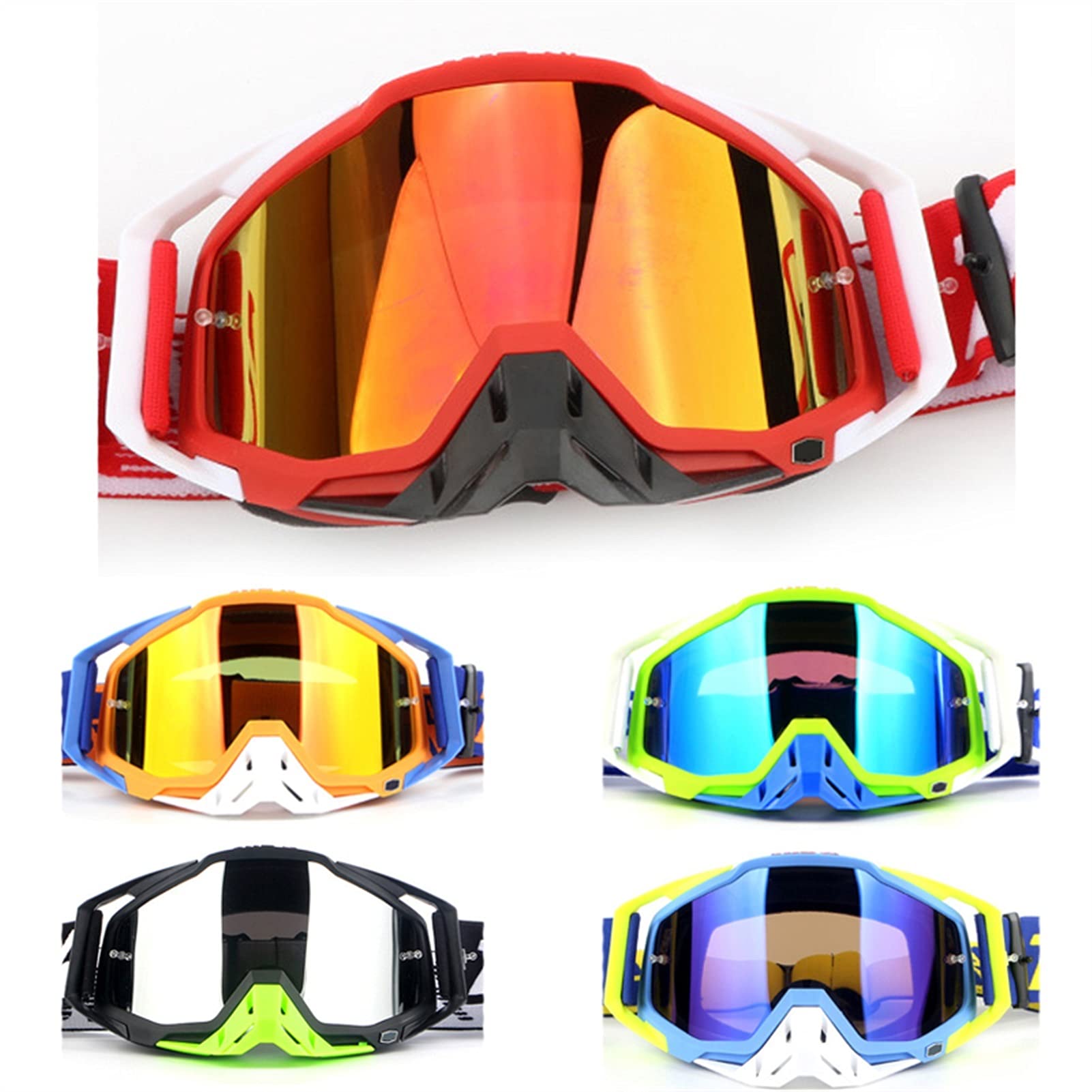 Occhiali da Cross ，Occhiali Motocross Occhiali da Motocross alla Moda Cool off-Road Racing Occhiali da Equitazione Dirt Bike Gear Outdoor Cycling ATV Occhiali da Casco for Motociclisti