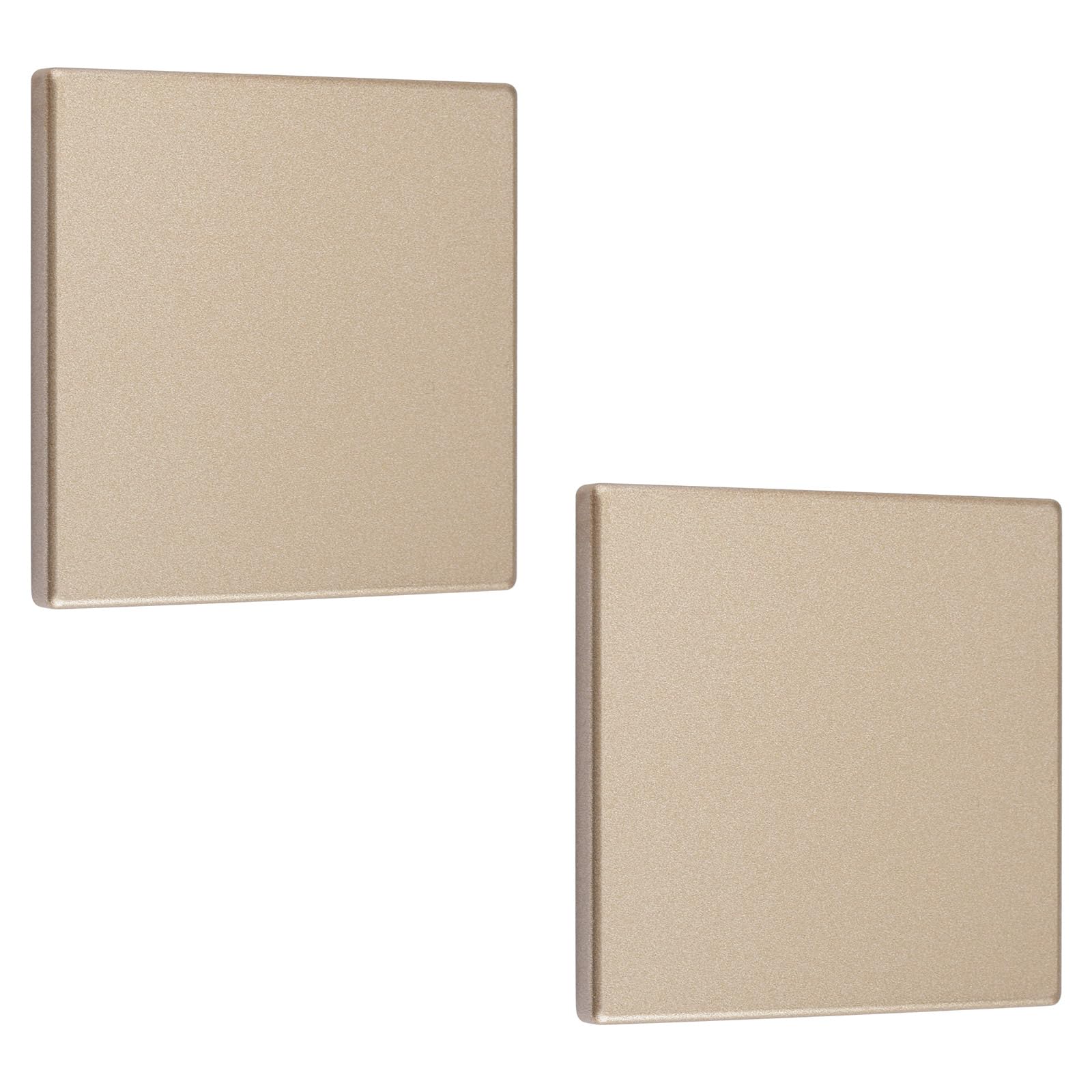 UFURMATE 2Pcs Blank Cover Wall Plate 3.39" x 3.39" Plastic Screwless Double Blank Wall Plate Blank Device Outlet Cover Electrical Covers for Unused Outlets or Switches (Gold)