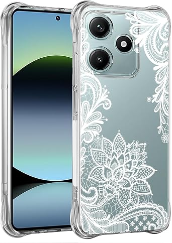 Phone Case for Xiaomi Redmi Note 14 5G Cases Girls Women, Slim Shockproof Clear Floral Pattern Flexible TPU Protective Cover for Xiaomi Redmi Note 14 5G Mandala