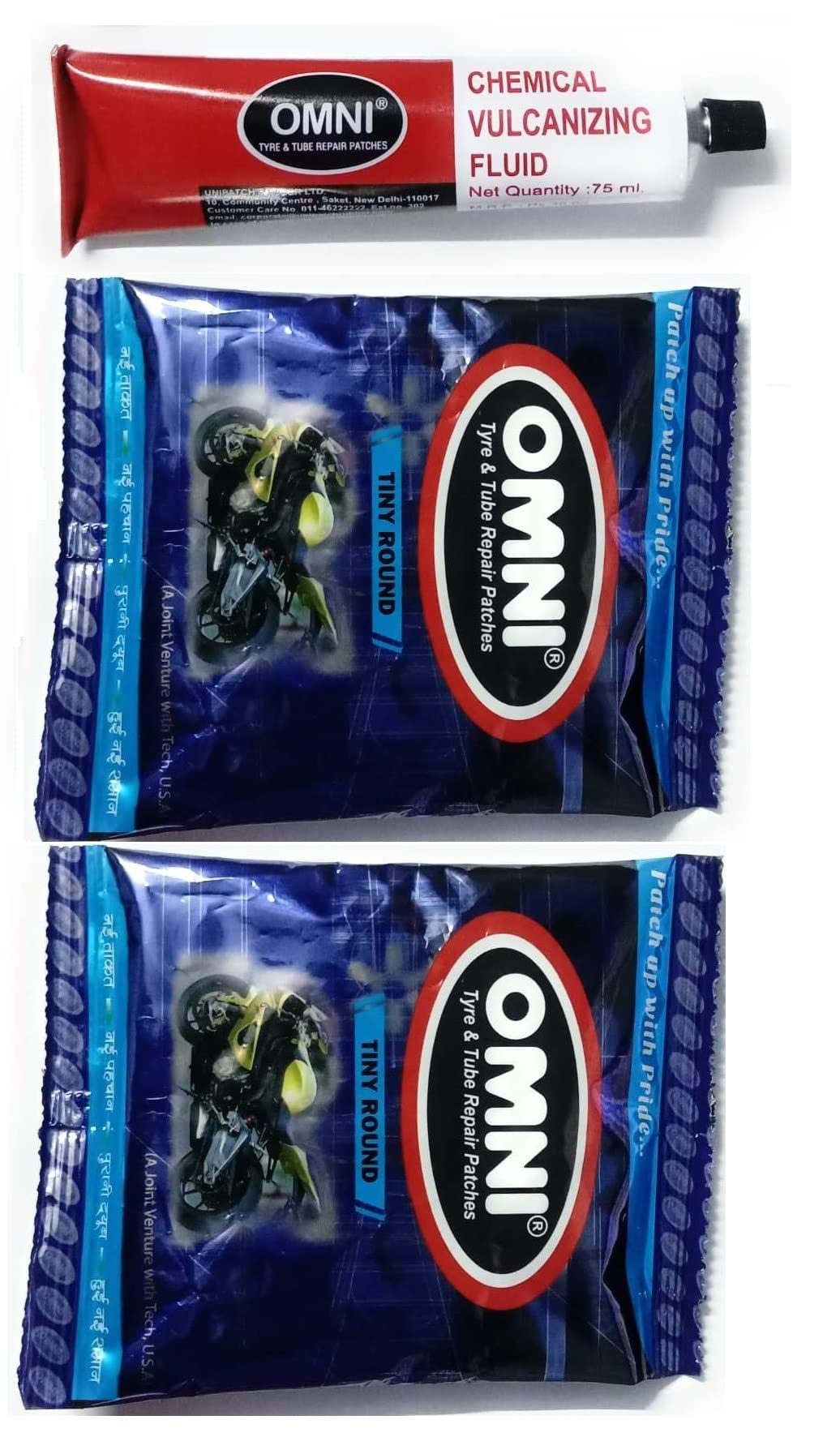 Seahorse Polymers Omni Tyre & Tube Repair Puncture Patches of 100 pcs (Tiny Round) 2 Pack with Chemical Vulcanizing Fluid 1 Pcs of 75 ml-image-9
