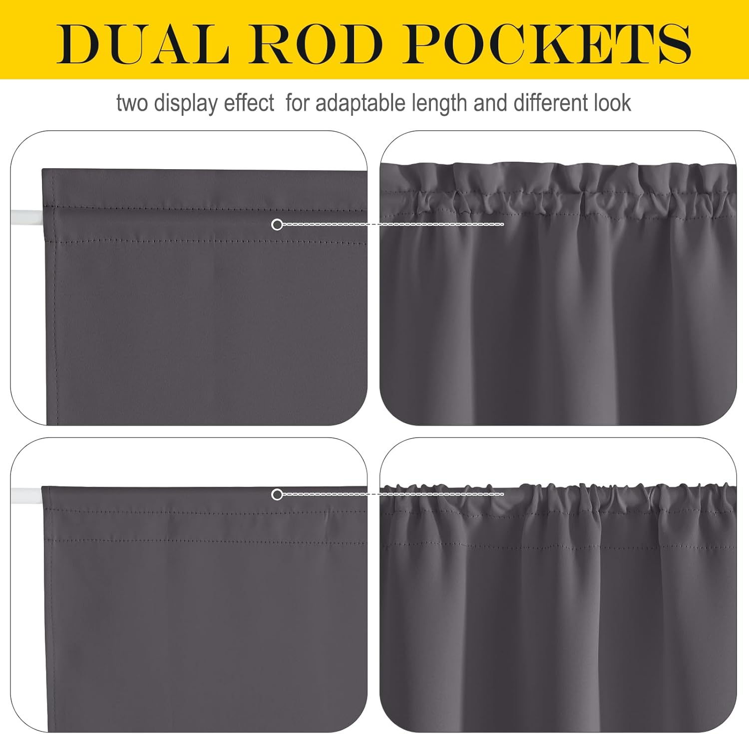 NICETOWN Doorway Curtains - 80 Inch Length Thermal Insulated Blackout Single Panel Drape Room Divider Cover/Shade,Temporary French Door Curtain for Bedroom/Closet, Grey, 42" Wide