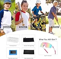 Vista 71 de MVPTGRS Gafas de sol de béisbol juveniles para niños y niñas de 8 a 14 años TR90 con marco para niños, gafas de sol deportivas para sóftbol