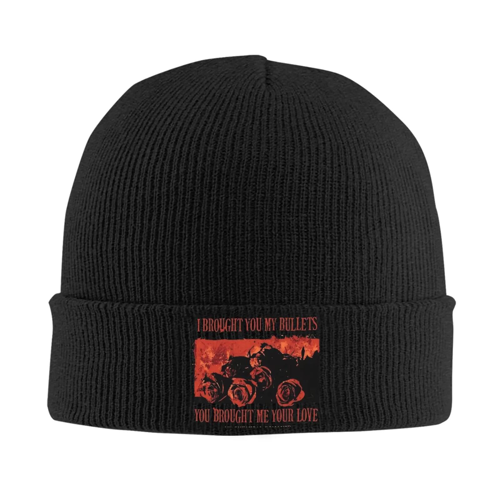 TMQZHQAVH Unisex Knit Beanie MCR My Chemical Romance Band 2025 The Black Parade Tour Merch Warm Knitted Caps Bonnet Hats