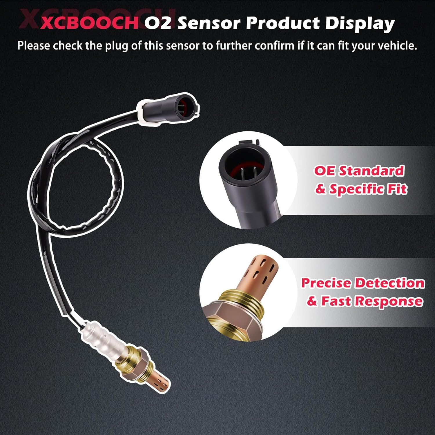 Automotive Replacement Oxygen O2 Sensor 15717 Set of 2, 02 Sensor Compatible with Ford for E-Series for Escape for Expedition for Explorer for F-Series for Mustang for Ranger for Taurus