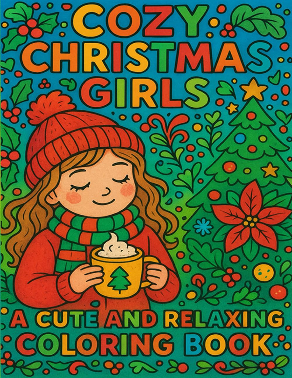 Cozy Christmas Girls: A Cute and Relaxing Coloring Book: Cute Holiday Girls, Cozy Winter Scenes, and Easy Bold Designs for Relaxation and Joy