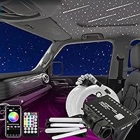 Vista 9 de AKEPO 3 en 1 Starlight Headliner Kits: Efecto Meteoro+6W RGBW Fibra Óptica Estrellas Luces+4 Coche Bajo Dash LED Luz, Música Sync App Control Fibras