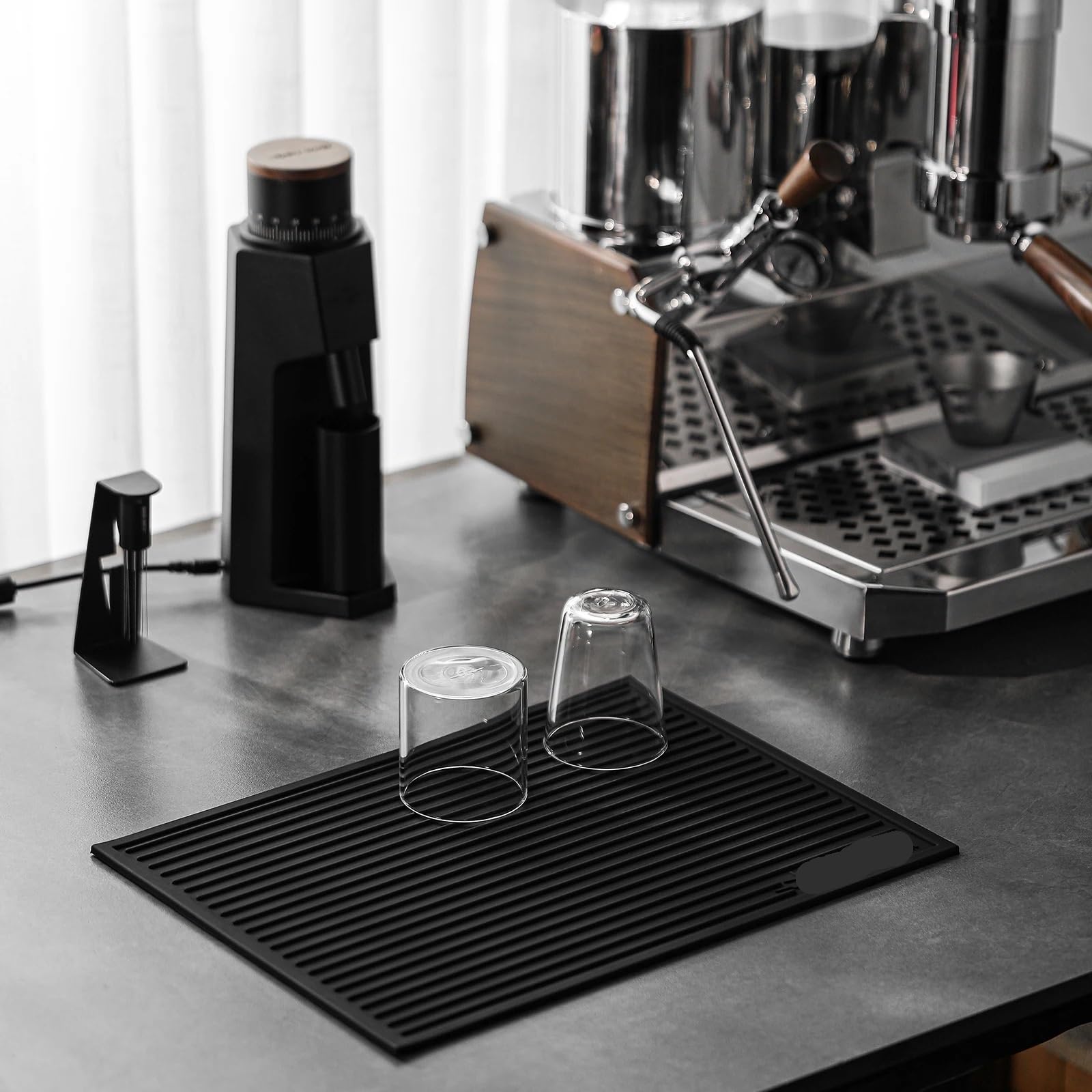 Alfombrilla Para Café Bar Estera de apisonamiento for barra de café, tapetes for secar platos for encimera de cocina, estera de silicona for secar platos, almohadilla de secado de platos de cocina, ac